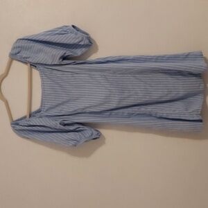 Topshop Light Blue Striped Midi Dress